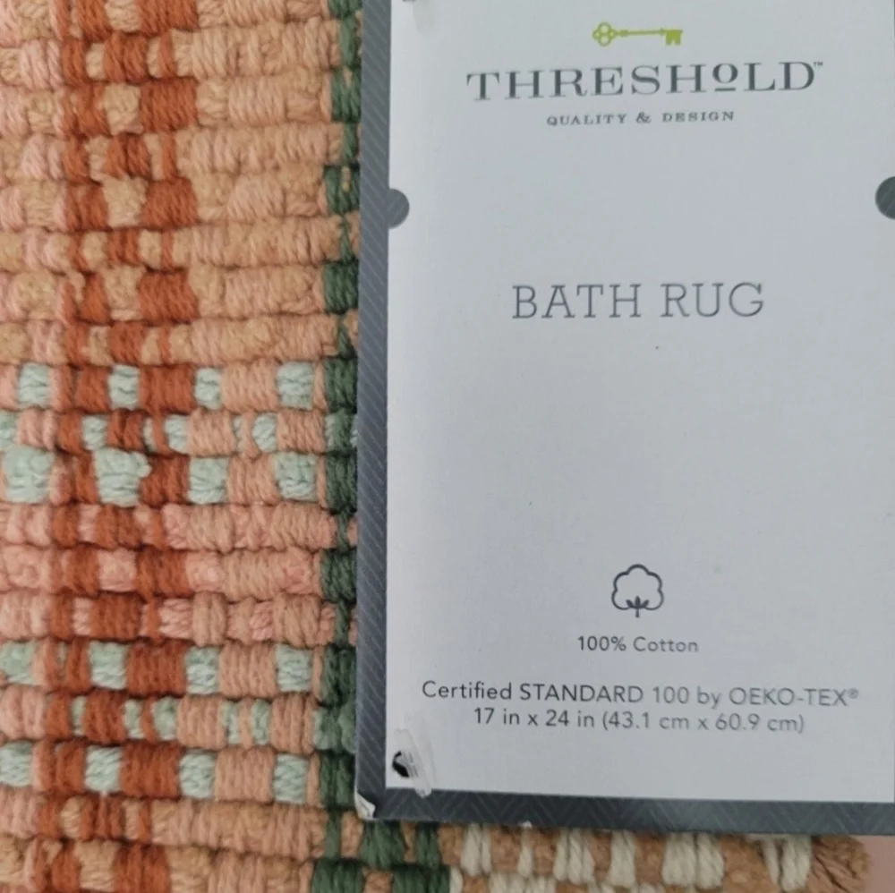 Threshold harvest plaid bath rug